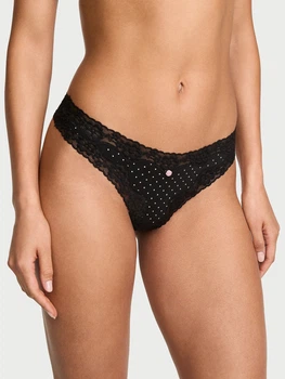 Трусики танга жіночі бавовняні Victoria's Secret 528189619 S Чорні (1160385521)