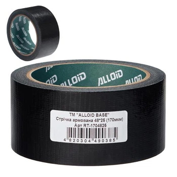 Alloid Base. Скотч армированный усиленный (черный) 48мм х 25м, 170мкм
