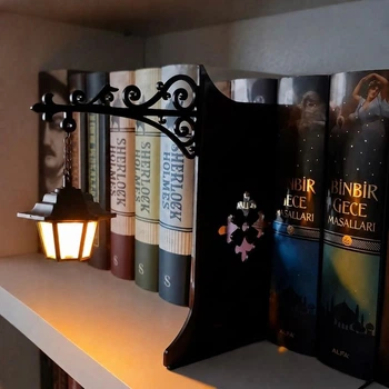Нічник - світильник для книг | Вуличний ліхтар та затишний декор для полиці | Вставка-нічник на книжкову полицю