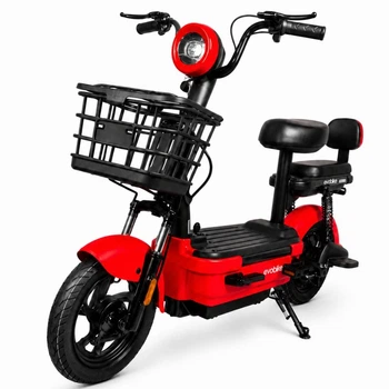 EVOBIKE Nova MINI 500W 48V 12Ah удобный электровелосипед с 2 сиденьями, корзиной, простой и надежный для города и села, красного цвета