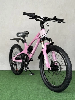 Детский велосипед Hammer, колеса 20 дюймов, легкая магниевая рама, Shimano Original 7 скоростей, рост от 120 см розовый