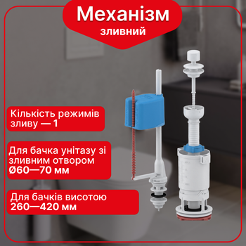 Сливной механизм бачка унитаза с двойным режимом слива BK1R0610