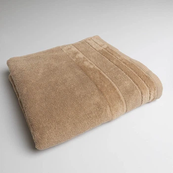 Полотенце банное махровое с велюровым бордюром GM Textile 100х150см 500г/м2 (Капучино)