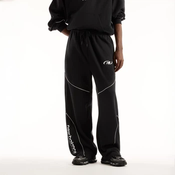 Мужские черные спортивные брюки New Balance Trackside French Terry 50 (L) (MB62053FBK)