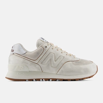 Женские белые кожаные кроссовки New Balance 574 39 (8) 25 см (W574HF)