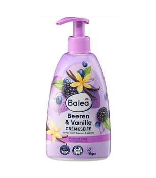 Крем-мило з дозатором Balea Cremeseife Beeren & Vanille Ягоди та ваніль, 500 мл. (4066447383652)