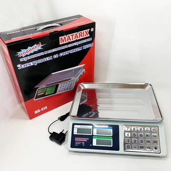 Весы торговые электронные со счетчиком цены на 50кг Matarix MX-414 5075227
