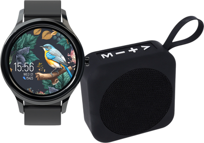 Smartwatch Forever ForeVive 3 SB-340 Black with bluetooth speaker 3W (5907457790858)