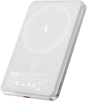 Powerbank BWOO P79 Ultra Slim MagSafe 20W 5000mAh Silver (6933654817455)