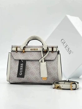 Женская сумка Guess 088 с двумя ручками бледно розовая
