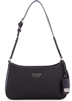 Женская сумка Guess багет через плечо черная