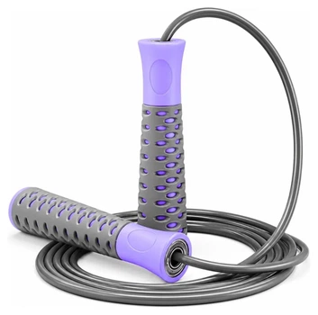 Скакалка PowerPlay 4206 Jump Rope PRO+ Сіро-фіолетова (2,75m.) (PP_PP_4206_Grey/Violet)