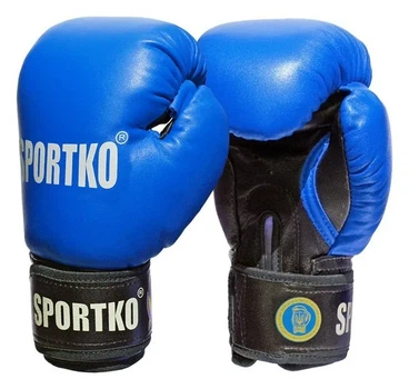 Рукавички боксерські шкіряні SportKO PK1 розмір 12 унцій, сині (ISL_SPK1-M-1)