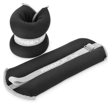 Манжети для ніг та рук PowerPlay PP-4349 Ankle/Wrist Weights (2шт.*2 kg) (пара) Чорні (PP_PP_4349_Black_2)