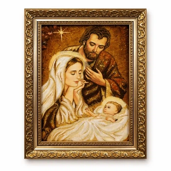 Икона из янтаря «Рождество» Гранд Презент 15*20 і-110