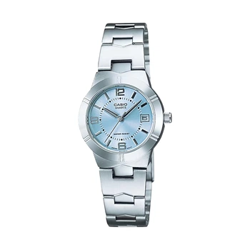 Женские часы Casio LTP-1241D-2A голубые 30 м