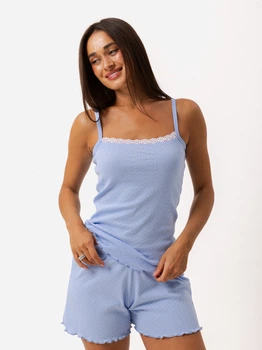 Пижама (майка + шорты) женская хлопковая BARWA garments 0231/356 XL Голубая (2112313564037)