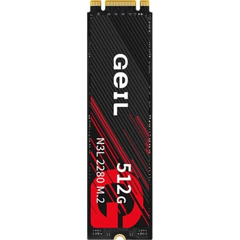 GEIL, Твердотільний накопичувач SSD 512 ГБ, протокол M.2 SATA, 2280 NGFF, для настільних комп'ютерів та ноутбуків, високошвидкісний 500 Мбіт/с, серія N3L