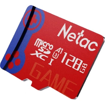 Высокоскоростная карта памяти Netac TF (MicroSD) 128 ГБ для консоли Nintendo Switch NS, процессора A1 U3 V30, разрешение 4K HD, совместима с видеорегистраторами и системами видеонаблюдения.