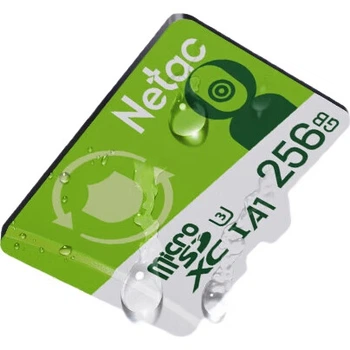 Карта памяти Netac 256 ГБ TF (MicroSD) для видеорегистратора A1 U3 V30 4K, совместимая с системами видеонаблюдения 360, Hikvision, Lingdu Daidai Pai и другими.