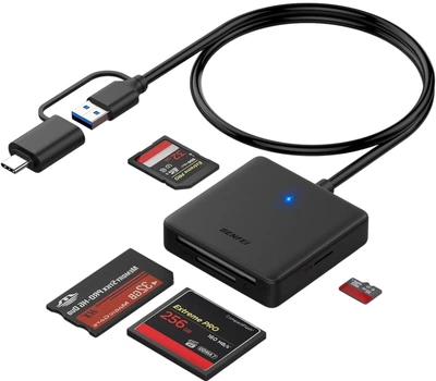 Кардридер Benfei USB Type-C / USB-A 3.0 для SD microSD MS CF Чорний (000328black)