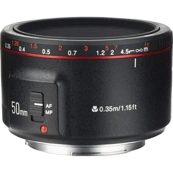 Объектив YONGNUO YN 50mm f/1.8 II для Canon полнокадровый портретный, черный
