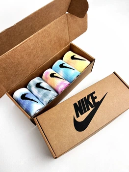 Набор женских высоких носков tie-dye, 5 пар Розмір(35-39) – Бежевий з різнобарвним B35W35zufh-1384