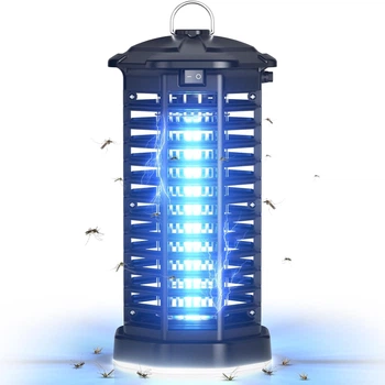 Электрический влагозащищенный уничтожитель насекомых YISSVIC HK-1, 4200V / 15W, 2-в-1 УФ-приманка и LED-подсветкой, защита IPX4, прибор против насекомых, лампа ловушка для насекомых