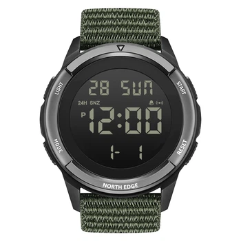 Чоловічий водостійкий спортивний тактичний годинник North Edge Terrax Green, 2 ремінці