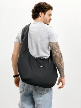 Чоловіча сумка Sambag HOBO WEAVE чорна через плече містка для ноутбука 15.6 дюйма міська 62292