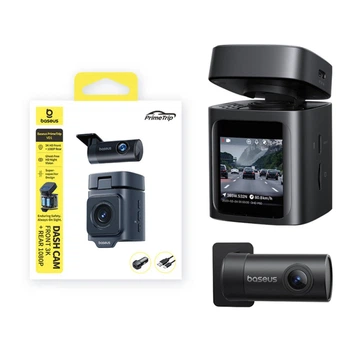 Автомобільний відеореєстратор Baseus PrimeTrip VD1 Dash Cam 3K+1080p WiFi та GPS з камерою заднього огляду та записом у машину