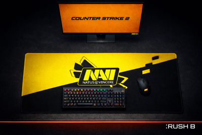 Игровой коврик для мыши NaVi Natus Vincere CS2 | 900×400 мм | Черно-желтый