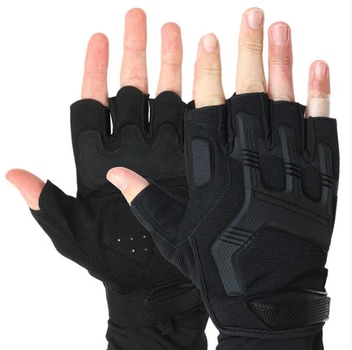Перчатки с открытыми пальцами размер М Черный