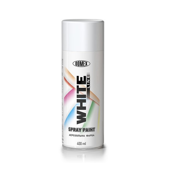 Аерозольний балон, DOMEX WHITE LINE, біла матова RAL9010м, 400 мл