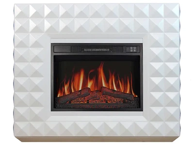 Каминокомплект ArtiFlame Diamond AF23S белый с эффектом живого огня со звуком и обогревом