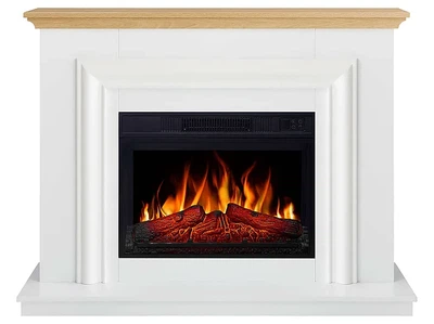 Каминокомплект ArtiFlame Marbelya AF23S белый эффект живого пламени со звуком и обогревом