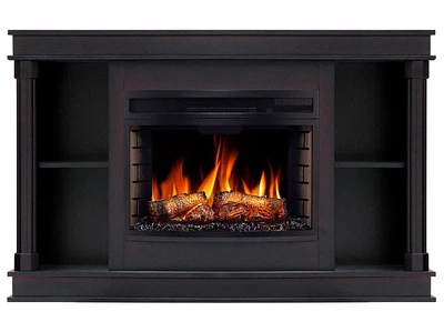 ТВ тумба с камином ArtiFlame Brittany AF25 венге 3D эффект живого пламени и тления поленьев со звуком и обогревом