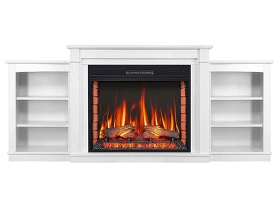 ТВ тумба с камином ArtiFlame Vogue AF28S белый 3D эффект живого пламени и тления поленьев со звуком и обогревом