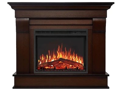 Каминокомплект ArtiFlame Albion AF24 махагон коричневый антик эффект живого пламени со звуком и обогревом