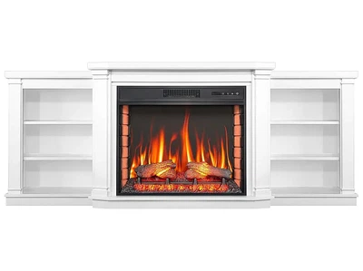 ТВ тумба с камином ArtiFlame Parliament AF28S белый 3D эффект живого пламени и тления поленьев со звуком и обогревом
