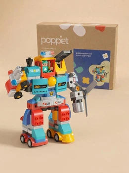 Розвиваючий конструктор POPPET Мега-робот трансформер, 172 елемента (PP-СT-007)