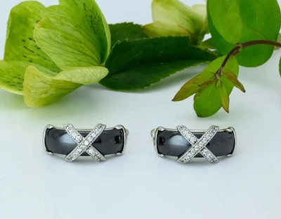 Сережки Royal з чорною керамікою