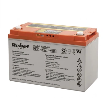 Гелевий акумулятор глибокої розрядки Rebel 12V 100ah LCD (BATO410) з лектронним таблом