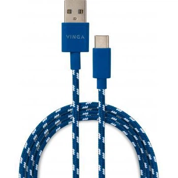 Дата кабель USB 2.0 AM to Type-C 2color nylon 1m blue Vinga