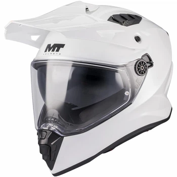 Туринговий ендуро мотошолом MT Helmets Track SV Pure A0 Gloss White S