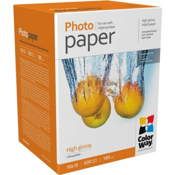 Фотобумага ColorWay 10x15 180г glossy, 500с