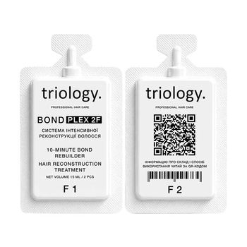 Холодне відновлення. Система інтенсивної реконструкції волосся Triology. Bondplex 2F 2х15мл