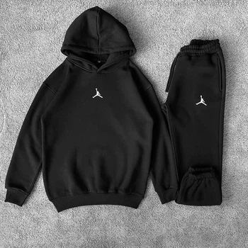Костюм мужской спортивный джордан черный комплект брюки худи Jordan black XL (305571)