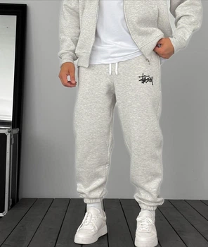 Мужские спортивные брюки брендовые однотонные меланж. L (368294)
