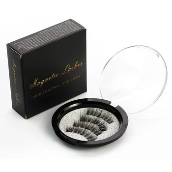 Магнитные ресницы, Magnet Lashes Professional Eye Lash 3 магнита, 3D эфект круглый футляр